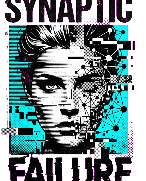 glitched neural face, datamosh scanlines